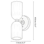 Dual Alabaster Ribbed Wall Sconce