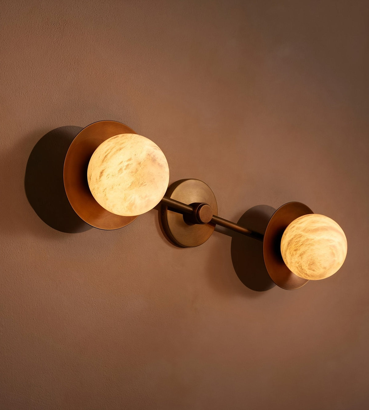 Dual Halo Alabaster Wall Light