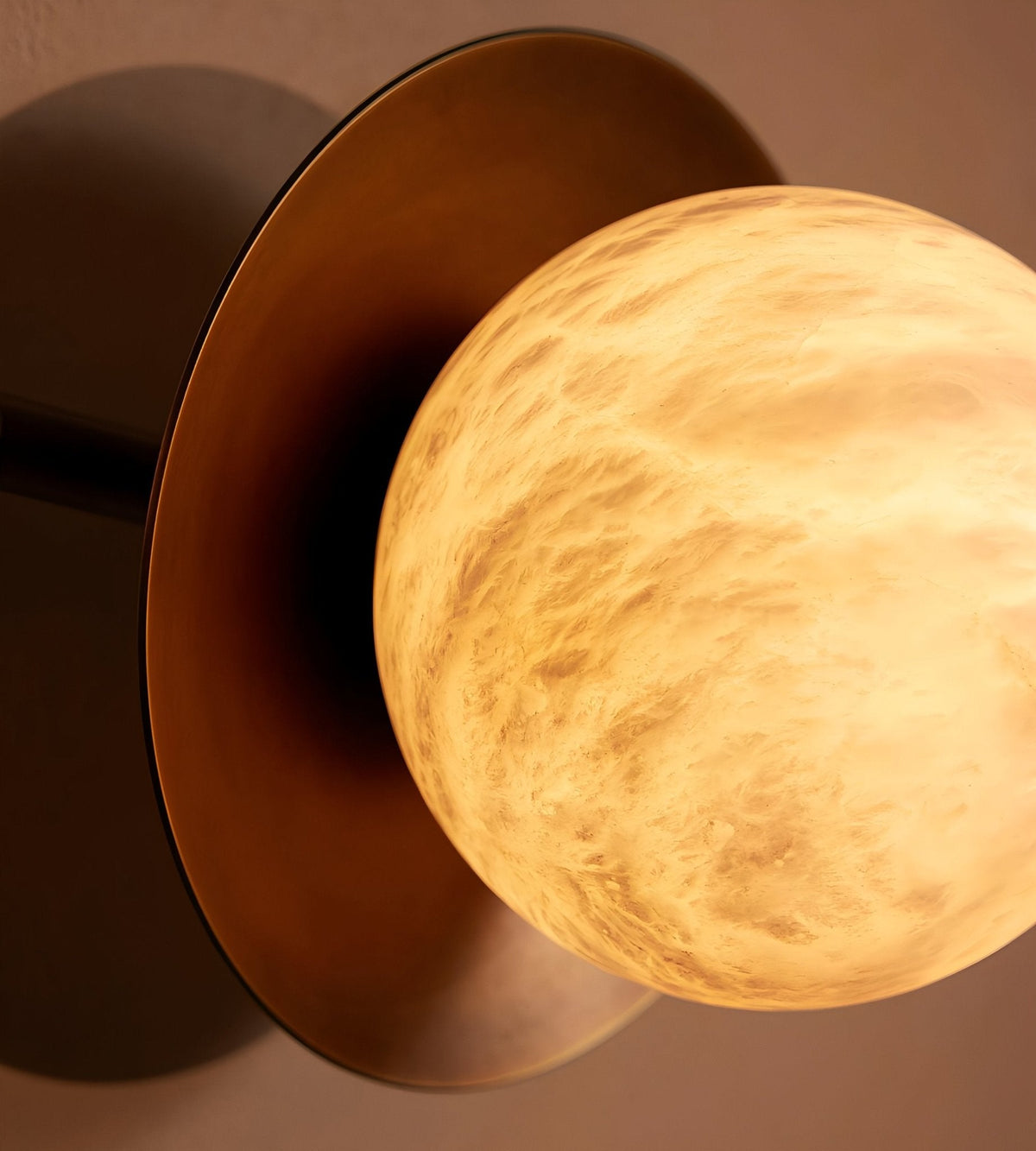 Dual Halo Alabaster Wall Light