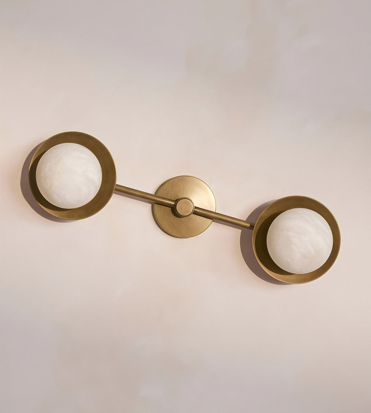 Dual Halo Alabaster Wall Light