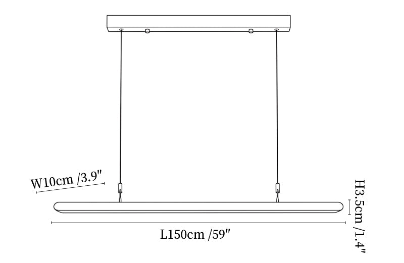 Dual Louver Wood Linear Pendant Lamp