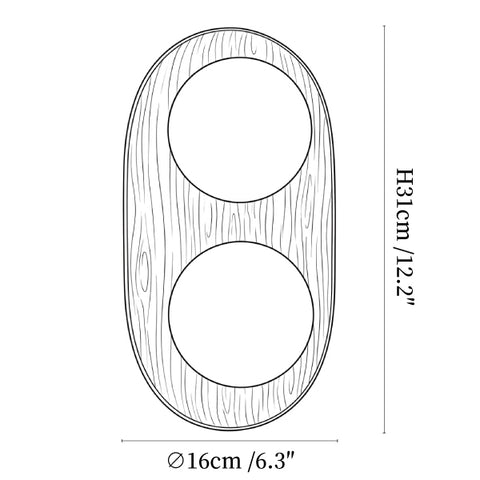 Duo Orb Wood Wall Lamp