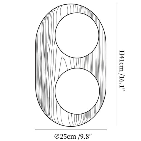 Duo Orb Wood Wall Lamp