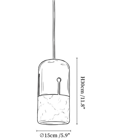 Duotone Capsule Alabaster Pendant Lamp