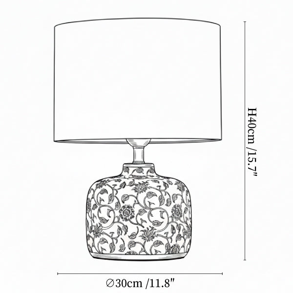 Ebony Vine Ceramic Table Lamp