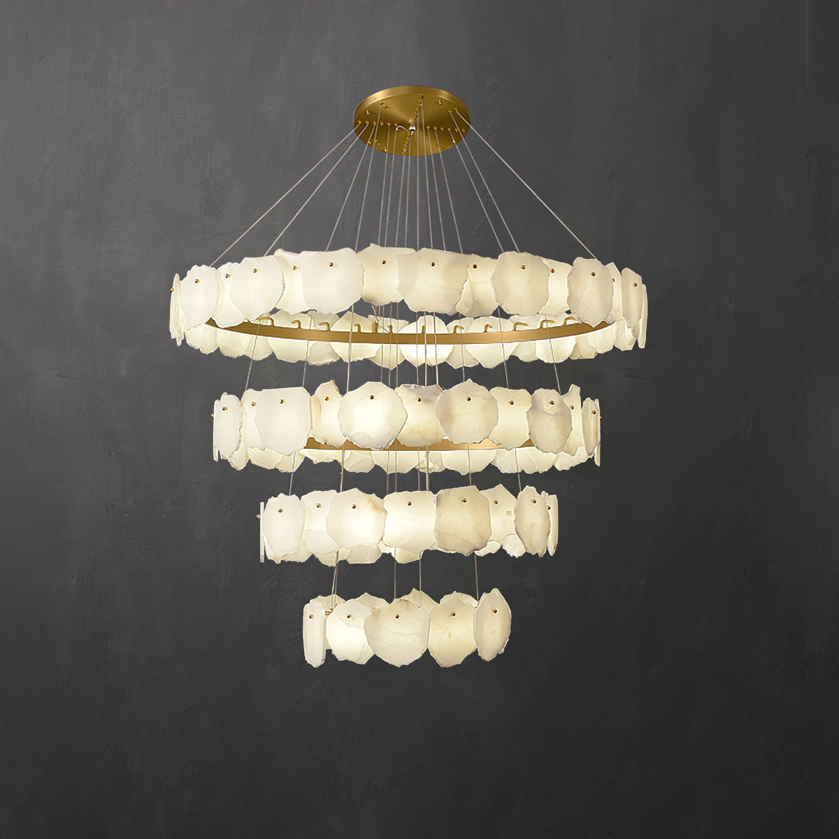 Ecliptica Spiral Alabaster Chandelier