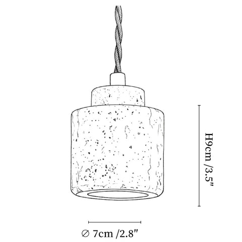 Elemental Travertine Mini Pendant Lamp
