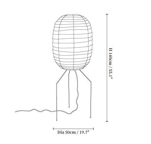 Ellipsa Rice Paper Lantern Floor Lamp