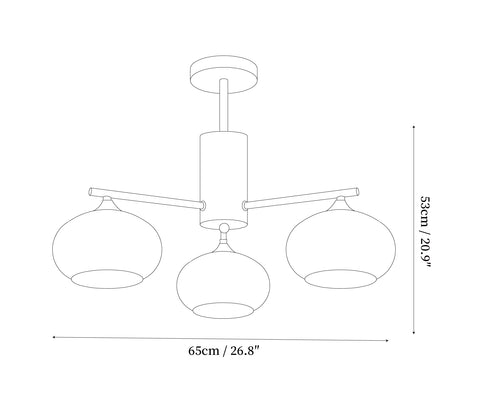 Elliptical Persimmon Chandelier