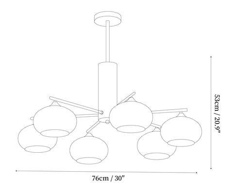 Elliptical Persimmon Chandelier