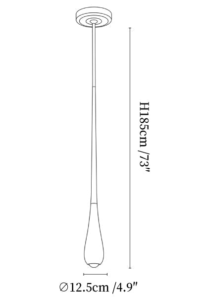 Elongated Teardrop Pendant Light