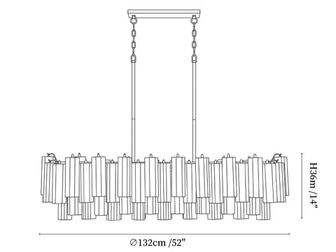 Eloria Glass Linear Chandelier