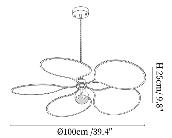 Elowen Fabric Petal Pendant Light