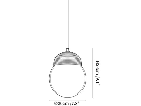 Elowen Fluted Opal Pendant Lamp