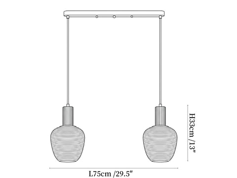Elowen Fluted Opal Pendant Lamp