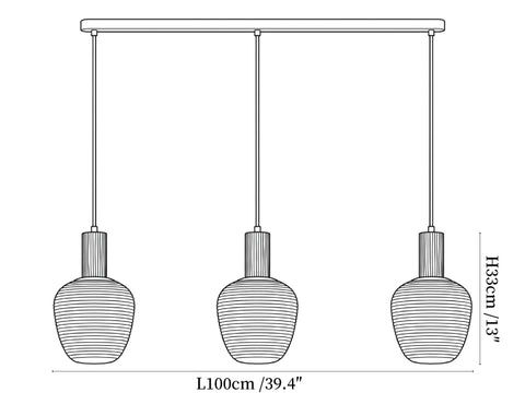 Elowen Fluted Opal Pendant Lamp