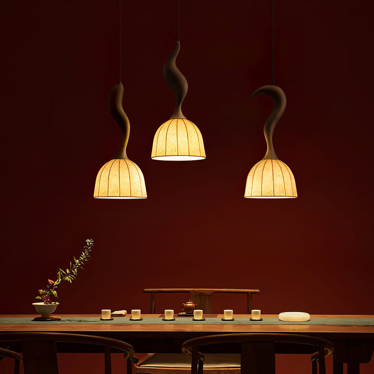 Elowen Twisted Wood Pendant Light