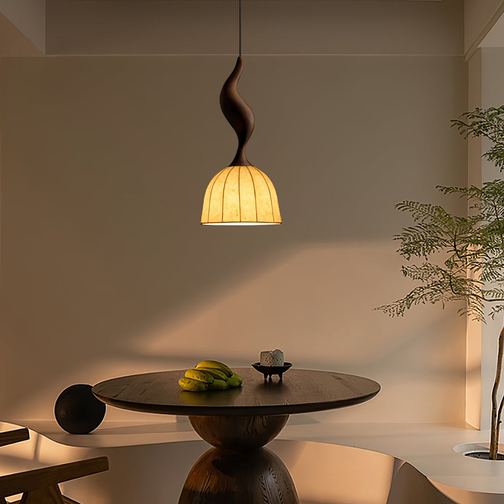 Elowen Twisted Wood Pendant Light