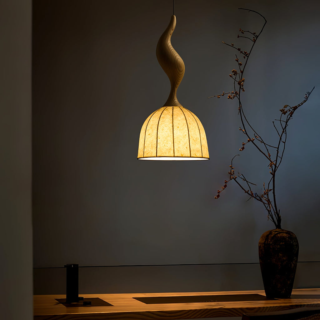 Elowen Twisted Wood Pendant Light
