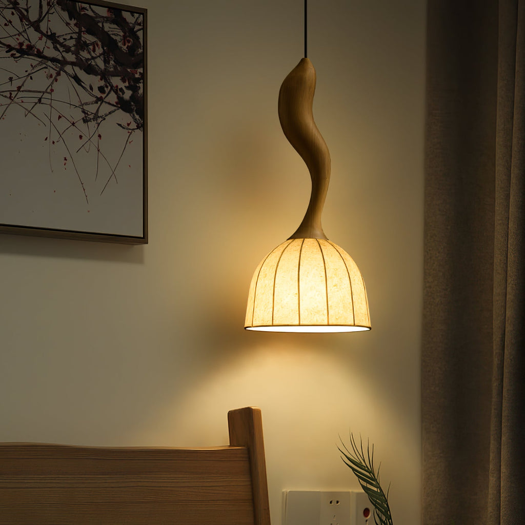 Elowen Twisted Wood Pendant Light