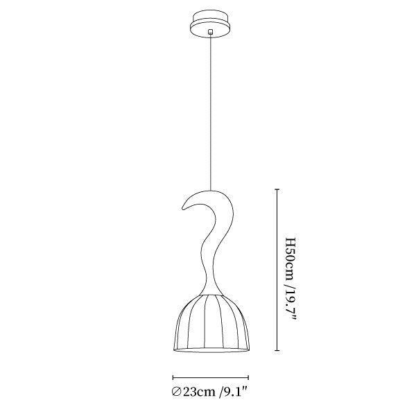 Elowen Twisted Wood Pendant Light