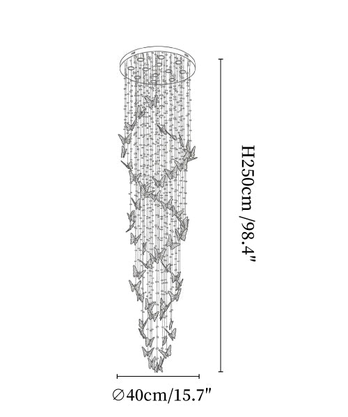 Elyndra LED K9 Crystal Column Chandelier