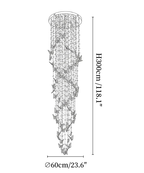 Elyndra LED K9 Crystal Column Chandelier