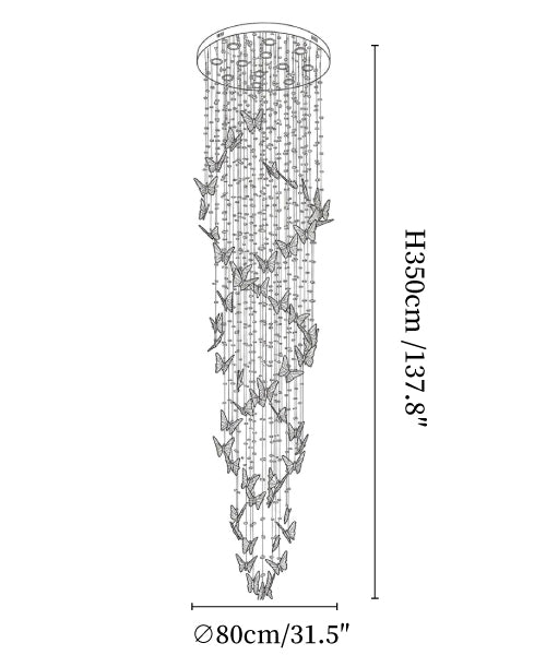 Elyndra LED K9 Crystal Column Chandelier