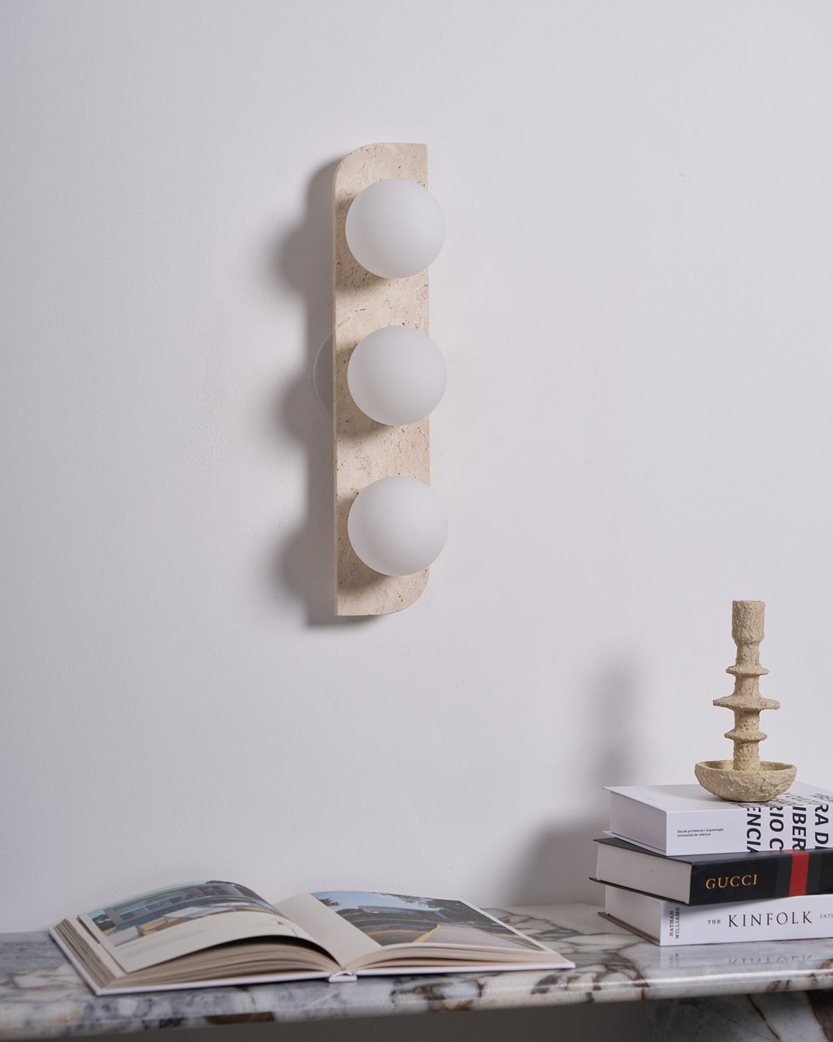 Elysian Travertine Plug - in Wall Light