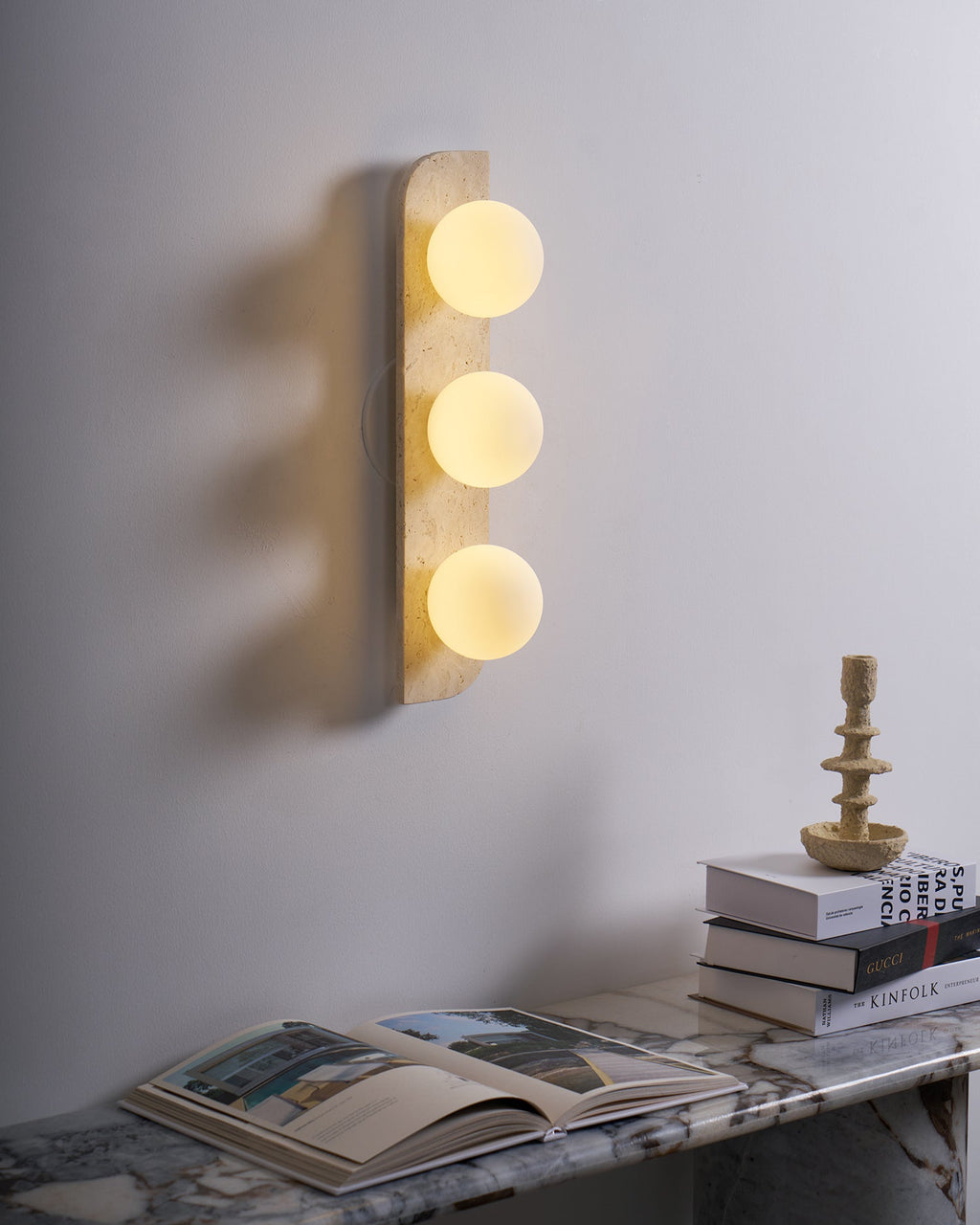 Elysian Travertine Plug - in Wall Light