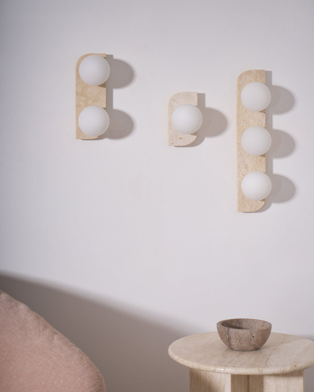 Elysian Travertine Plug - in Wall Light