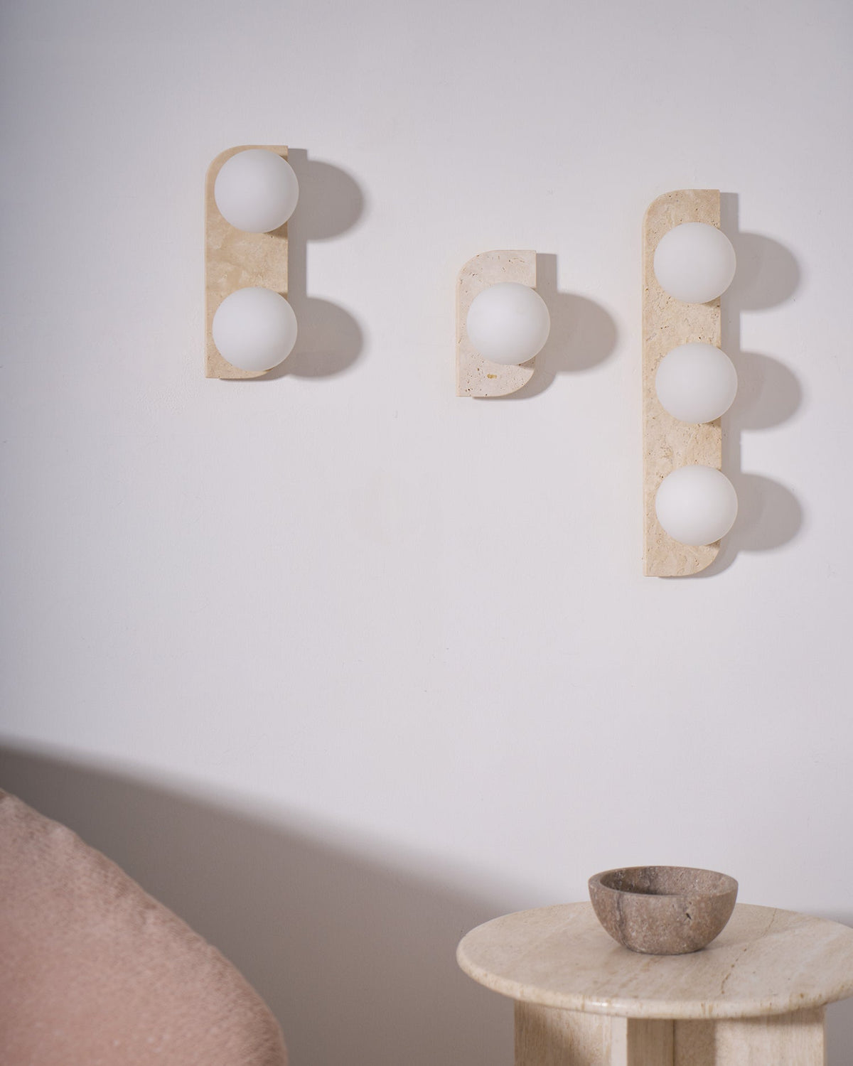 Elysian Travertine Plug - in Wall Light