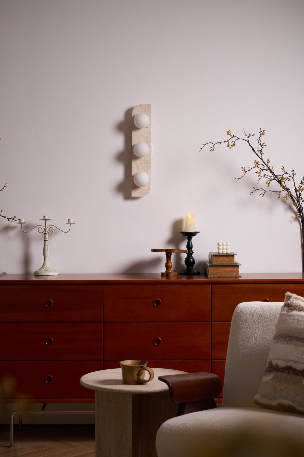 Elysian Travertine Wall Light