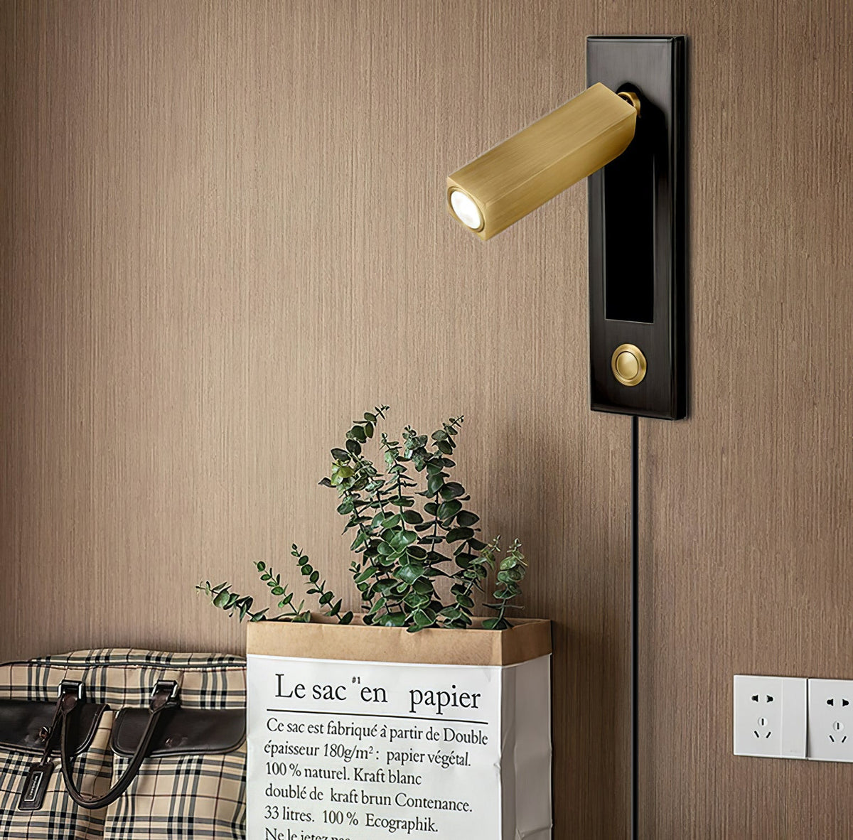 Embedded Bedside Plug - in Sconce