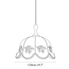 Embroidered Floral Fabric Pendant Light