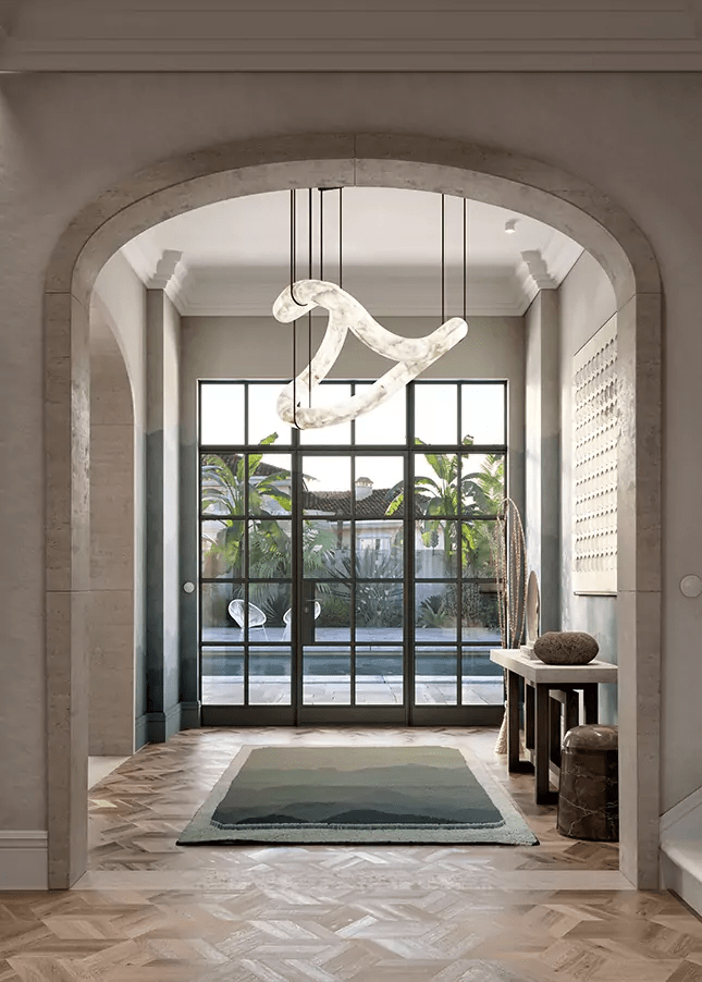 Ethereal Wave Alabaster Chandelier