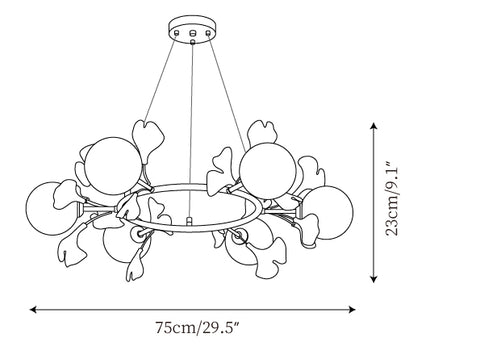 Gingko Orb Chandelier