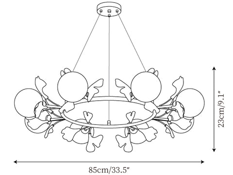Gingko Orb Chandelier