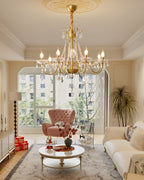 Evaria Crystal Pearl Chandelier