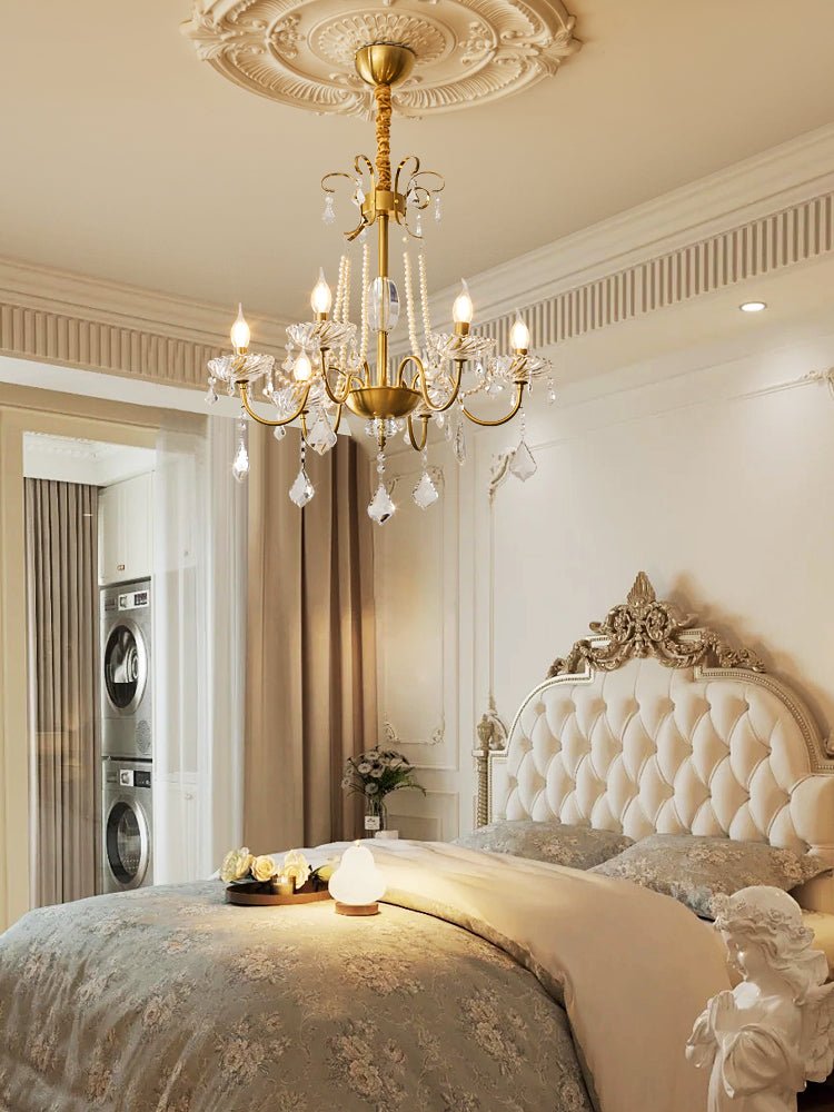 Evaria Crystal Pearl Chandelier