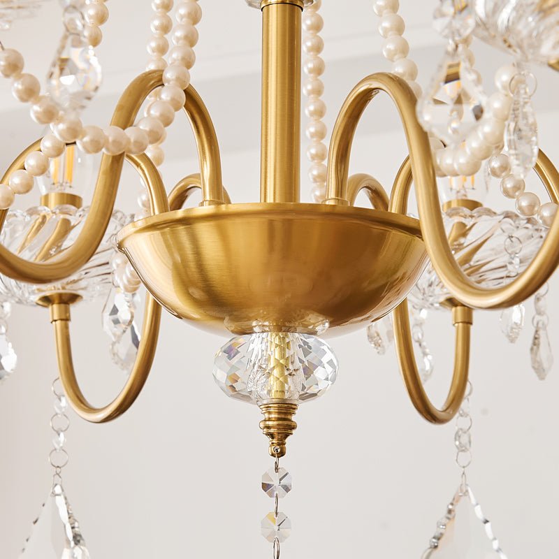 Evaria Crystal Pearl Chandelier