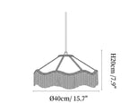 Fabric Cone Black Fringe Pendant Lamp