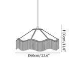 Fabric Cone Black Fringe Pendant Lamp