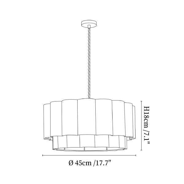 Fabric Petal Cylinder Pendant Lamp