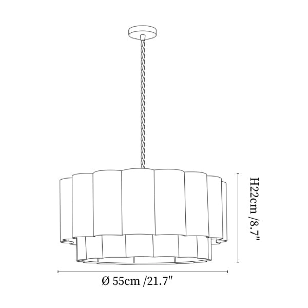Fabric Petal Cylinder Pendant Lamp