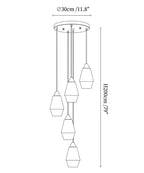 Faceted Alabaster Cluster Chandelier