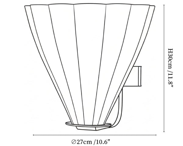 Fan Shaped Glass Wall Sconce