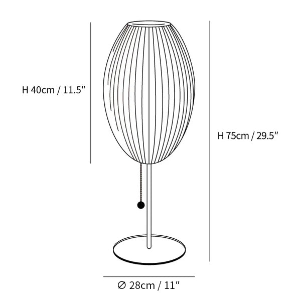 Faux Silk Bubble Table Lamp