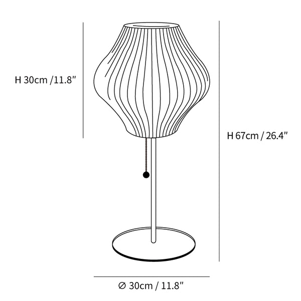 Faux Silk Bubble Table Lamp