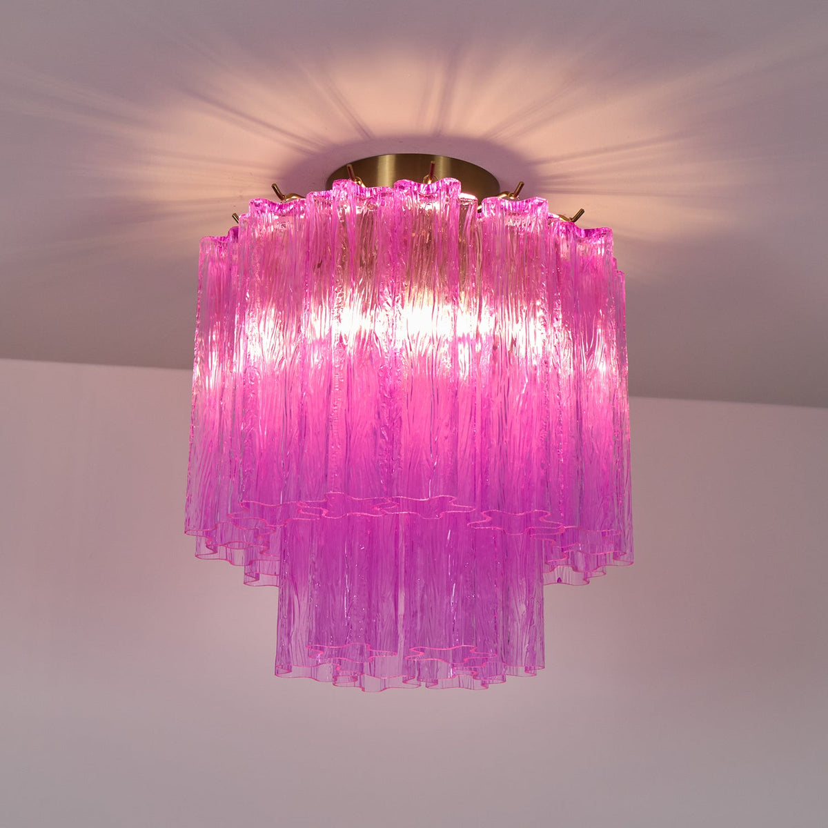 Fiora Rose Red Glass Ceiling Lamp